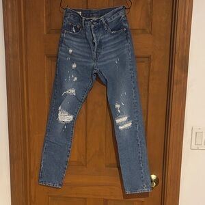 Levi’s 501 skinny Distressed Blue Jeans 23 x 28
